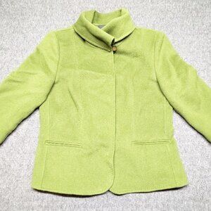 Carlisle Women’s Size 12 Green Wool Blend Blazer Jacket Designer Career Coat EUC